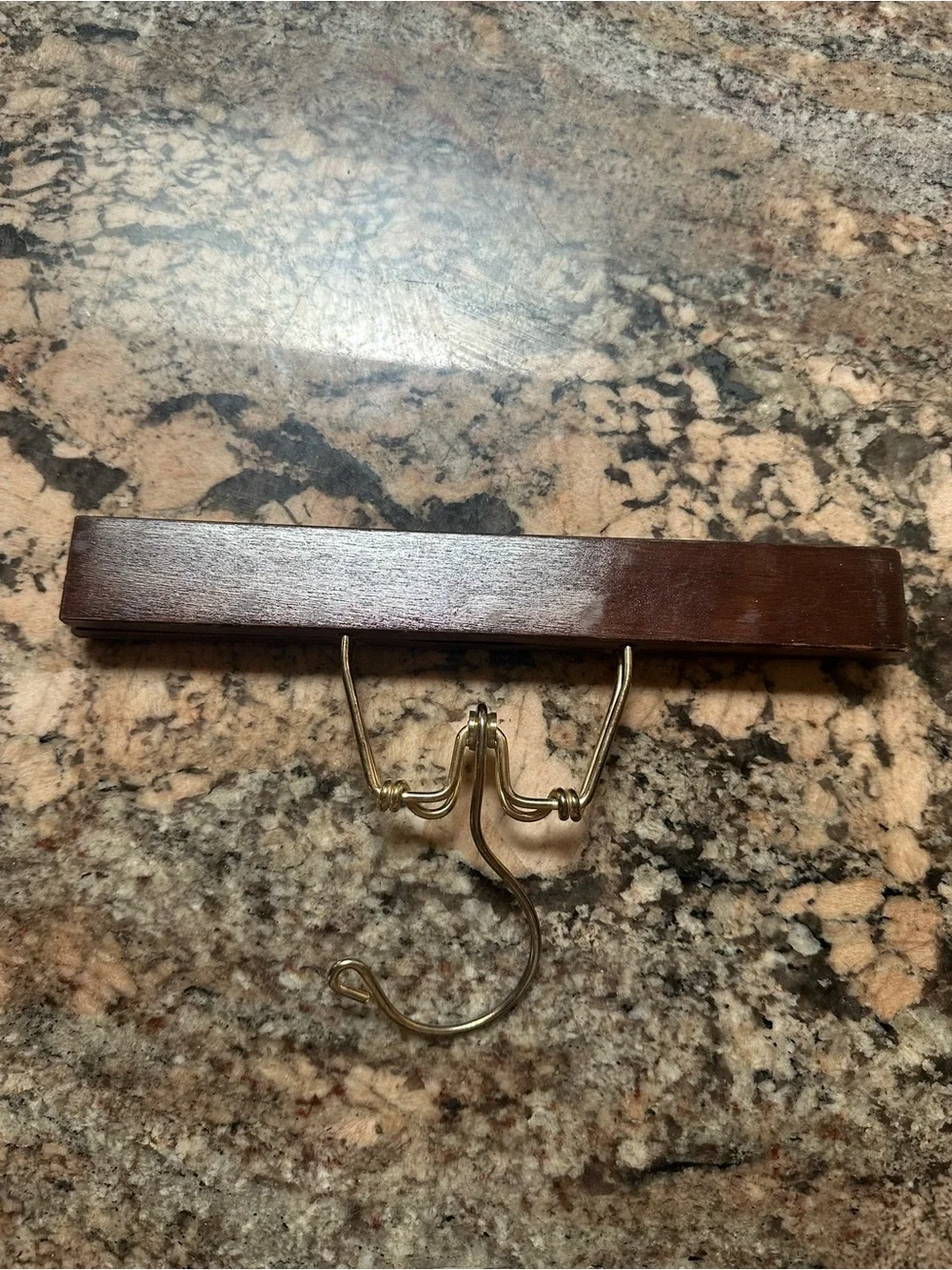 Vtg Royal German Wooden Skirt/Pant Hanger with Brass Clip - Brown